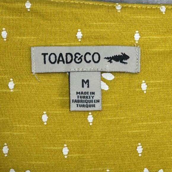 Toad&Co Dress Womens Medium Yellow Rosemary Daisy Floral V-Neck Cap Sleeve Knit - Picture 4 of 8